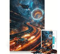 Rompecabezas de la Carrera Espacial de 1000 Piezas para Adolescentes Fortalece la Memoria Divertido y Relajante Bordes Lisos Lista de Deseos de Papá Noel (38x26cm)