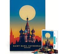 Rompecabezas de la Catedral de San Basilio para Adultos, 1000 Piezas, Smart Reason Toy Family Bond Smooth Edge Art Display 50x75cm