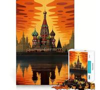 Rompecabezas de la Catedral de San Basilio, Rusia, para Adultos, 1000 Piezas, Pure Logic Toy, antiestrés, de Corte preciso, artículo de Santa Claus 38x26cm