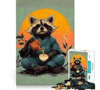 Rompecabezas de la Ceremonia del té del Mapache Zen para Adultos,1000 Piezas,estimulación Mental,Juego de Corte preciso,alineación, Actividad para Fortalecer los Lazos con los Seres Queridos
