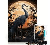 Rompecabezas de la Cigüeña Negra Antigua,1000 Piezas,Juego de lógica,Corte Experto,artesanía,Tiempo de Tranquilidad,Ejercicio Mental en casa (38x52cm)