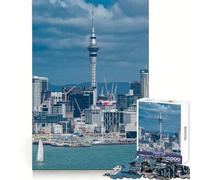 Rompecabezas de la Ciudad de Auckland con Sky Tower para Adultos,1000 Piezas,para desarrollar la Habilidad Mental,fácil de Usar,Relajante,de Ajuste cumpleaños 50x75cm