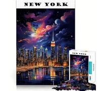 Rompecabezas de la Ciudad de Nueva York de 1000 Piezas para Adolescentes Juguete para ejercitar la Mente Tiempo en Familia Arte y Montaje Regalo Creativo (38x52cm)
