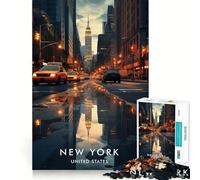Rompecabezas de la Ciudad de Nueva York para Adolescentes, 1000 Piezas, Juguete de Tren lógico, cómodo y Relajante, Corte Suave, Regalo para Festivales (38x26cm)