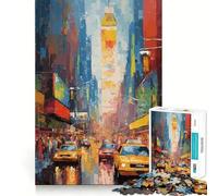 Rompecabezas de la Ciudad de Nueva York para Adolescentes, 1000 Piezas, Juguete para ejercitar la Mente, Imagen acogedora y Relajante para armar, cálida Sorpresa (38x26cm)