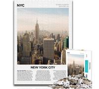 Rompecabezas de la Ciudad de Nueva York para Adultos, desafiantes, Pero Divertidos y Divertidos Regalos de cumpleaños, Arte Mural 38x26cm