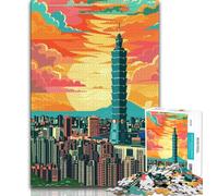 Rompecabezas de la Ciudad de Taipei, Taiwán, para Adolescentes, 1000 Piezas, un Juego desafiante, Toda la Familia, 75x50cm