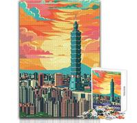 Rompecabezas de la Ciudad de Taipei, Taiwán, para Adultos, 1000 Piezas, Aprendizaje Interactivo, Actividad Divertida, Regalo conmovedor y Memorable, tamaño 50x75cm