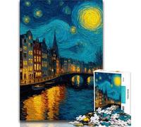 Rompecabezas de la Ciudad del Cielo Nocturno de Night Sky, 1000 Piezas para Adultos, Juego Familiar antiestrés, desafío difícil, Gran Regalo y Juguete 75x50cm