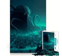 Rompecabezas de la Ciudadela Submarina de 1000 Piezas Juego de concentración Mental Corte de precisión Bordes Lisos Actividad Absorbente para Noches tranquilas (38x52cm)
