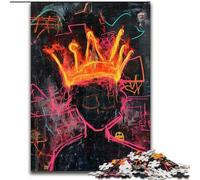 Rompecabezas de la Corona Estilo Basquiat para Adolescentes, 1000 Piezas, Apto para Mayores de 14 años Diversión en Familia Toda la Familia (26x38cm)
