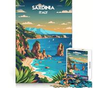 Rompecabezas de la Costa de Cerdeña para Adultos, 1000 Piezas, lógica Clara, Juguete, pasatiempo Tranquilo, Corte Perfecto, Regalo Elegante (50x75cm)