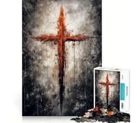Rompecabezas de la Cruz Roja de Jesús para Adolescentes, 1000 Piezas, lógica Clara, Juguete, Juego Lento, Disfruta, Corte, Sorpresa de cumpleaños (38x26cm)