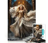 Rompecabezas de la Diosa Freya, Gato Blanco, para Adolescentes, 1000 Piezas, Juguete Intelectual, diversión en Interiores, Corte de Calidad, Regalo Creativo (38x26cm)