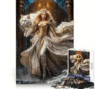 Rompecabezas de la Diosa Freya, Gato Blanco, para Adolescentes, 1000 Piezas, Juguete Intelectual, diversión en Interiores, Corte de Calidad, Regalo Creativo (38x26cm)