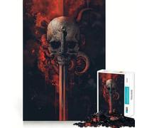 Rompecabezas de la Espada Calavera para Adolescentes, 1000 Piezas, Juguete para ejercitar el Cerebro, fácil y Divertido, Ideal para armar Un Regalo entrañable 38x26cm