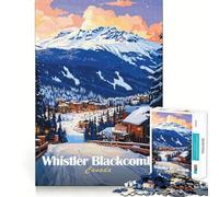 Rompecabezas de la estación de esquí de Whistler Blackcomb para Adolescentes 1000 Piezas Juego para estimular la Mente Montaje Firme y Seguro Actividad para Fortalecer los Lazos Familiares (38x26cm)