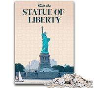 Rompecabezas de la Estatua de la Libertad de 1000 Piezas para Adolescentes, Juguete Educativo Intelectual descompresor, Regalo de cumpleaños, decoración de Pared (38x26cm)