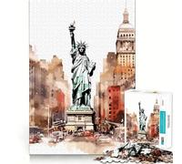 Rompecabezas de la Estatua de la Libertad para Adultos, 1000 Piezas Fortalece la Memoria Diversión Relajante Bordes de Calidad Un Regalo Encantador 38x26cm