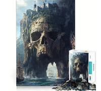 Rompecabezas de la Fortaleza de la Isla Calavera para Adolescentes, 1000 Piezas, Rompecabezas Mental, Divertido y Relajante, Arte para armar, un Regalo Encantador 38x52cm