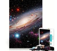 Rompecabezas de la Galaxia de Andrómeda en el Espacio Profundo para Adultos,1000 Piezas Estimula la Mente Juego de Corte preciso Alineación Actividad para Fortalecer los Lazos Familiares