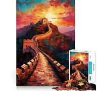 Rompecabezas de la Gran Muralla China de 1000 Piezas para Adolescentes Mejora la Memoria Divertido y Relajante Bordes Afilados 38x26cm