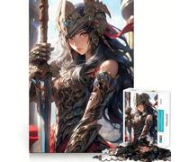 Rompecabezas de la Guerrera Valkiria,1000 Piezas,Juego de concentración Mental,Corte de precisión,Bordes Lisos,Actividad Absorbente para Noches tranquilas (50x75cm)