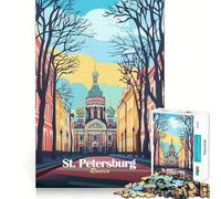 Rompecabezas de la Iglesia de San Petersburgo de 1000 Piezas para Adolescentes, Ideal para desarrollar la Memoria y Jugar en Interiores Diseño de Corte Fino Elige tu Deseo de Papá Noel 50x75cm