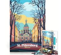 Rompecabezas de la Iglesia de San Petersburgo para Adultos, 1000 Piezas, Juguete Inteligente, Juego Relajante, Corte preciso, artículo de colección 38x26cm