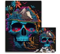 Rompecabezas de la Isla Calavera de 1000 Piezas de cartón, Navidad, Halloween, Pascua y Año Nuevo, 26x38cm/10,23x14,96 Pulgadas.