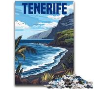 Rompecabezas de la Isla de Tenerife,España,de 1000 Piezas para Adolescentes Ayuda a ejercitar el Cerebro Juguetes adictivos para Cultivar la Paciencia y la interacción Entre Padres e Hijos (50x75cm)