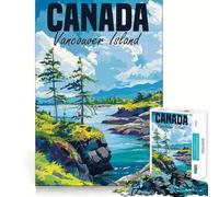 Rompecabezas de la Isla de Vancouver,Canadá,1000 Piezas,Juego Think Boost,Cierre hermético,sin Piezas Sueltas,desafío Interactivo para el Cerebro en casa (38x26cm)