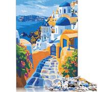 Rompecabezas de la Isla Griega de Santorini, 1000 Piezas, Rompecabezas de Madera para Adultos, Apto para Mayores de 18 años, Juguetes antiestrés, 1000 Piezas (75 x 50 cm)