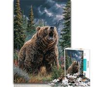 Rompecabezas de la Jungla Grizzly de 1000 Piezas para Adolescentes, un desafío difícil y antiestrés, Toda la Familia 75x50cm