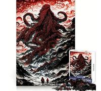 Rompecabezas de La Llamada de Cthulhu para Adolescentes, 1000 Piezas, para Mejorar la Memoria, Tiempo Libre, Bordes limpios, un Regalo Encantador 50x75cm