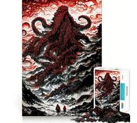Rompecabezas de La Llamada de Cthulhu para Adolescentes, 1000 Piezas, para Mejorar la Memoria, Tiempo Libre, Bordes limpios, un Regalo Encantador 50x75cm