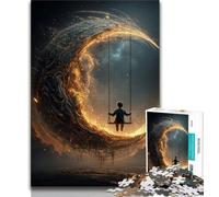 Rompecabezas de la Luna para Adolescentes, 1000 Piezas, Ayuda al Cerebro a Ejercitar, Juguetes Adictivos para Cultivar la Paciencia, Una Obra de Arte, 50x75cm