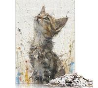 Rompecabezas de la Mirada de Gatito hacia Arriba: Desafiante y Estimulante Rompecabezas de cartón Premium para Adultos y Adolescentes, 1000 Piezas (26 x 38 cm)