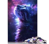 Rompecabezas de la Mirada Universal del Gato Cósmico, 100% cartón Reciclado, Rectangular, para Adultos y niños, 1000 Piezas (26 x 38 cm)