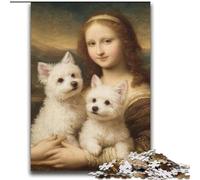 Rompecabezas de la Mona Lisa y su Perro para Adultos y Adolescentes Un Juego desafiante Cada Pieza es única Diversión Familiar desafiante (70x100cm)