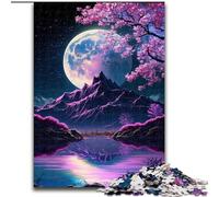Rompecabezas de la Montaña de los Cerezos en Flor para Adultos, 1000 Piezas, Juegos educativos, Juguetes de Bricolaje con póster a Juego y Hoja de Trivia para Mayores de 14 años (26x38cm)