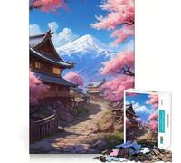 Rompecabezas de la montaña Fuji en Tonos Pastel para Adolescentes, 1000 Piezas, Juguete de lógica Resistente, diversión compartida, Bordes Transparentes, Regalo Encantador (50x75cm)