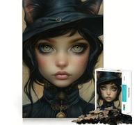 Rompecabezas de la Mujer Gato Victoriana para Adolescentes,1000 Piezas,Mejora Mental,Juego,Tamaño Uniforme,Piezas Precisas,Actividad Divertida para la Familia (50x75cm)