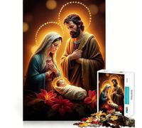 Rompecabezas de la Natividad de Jesús de 1000 Piezas para Adolescentes Fortalece la Memoria Ocio en casa Bordes limpios Regalo entrañable (50x75cm)