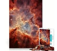 Rompecabezas de la Nebulosa Cósmica Naranja de 1000 Piezas para Adolescentes Juguete de lógica Clara, Ligero y Relajante Corte Perfecto Regalo conmovedor (38x52cm)