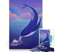 Rompecabezas de la Niña Ballena en Barco 1000 Piezas Juego Interactivo para estimular el Pensamiento Cierre Seguro sin Piezas Sueltas desafío Mental para el hogar (38x52cm)