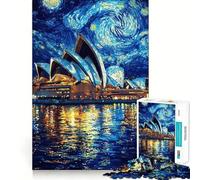Rompecabezas de la Ópera de Sídney Noche Estrellada para Adolescentes, 1000 Piezas, Juguete Inteligente, Juego Relajante, Corte Suave, Regalo increíble 38x26cm