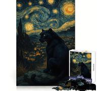 Rompecabezas de la Pantera Negra bajo un Cielo Estrellado para Adolescentes, 1000 Piezas, Entrenamiento Mental, Entretenimiento Tranquilo, Ajuste Perfecto, Regalo Creativo (38x52cm)
