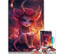 Rompecabezas de la pequeña dragona del Diablo 1000 Piezas para Adolescentes Juguete Educativo Intelectual descompresor Regalo de Amigo Secreto (26x38cm)