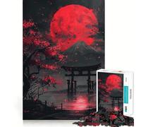 Rompecabezas de la Puerta Torii de la Luna Roja del Monte Fuji para Adolescentes, 1000 Piezas, Mejora la Memoria, diversión Relajante, Corte Premium, Regalo Elegante (50x75cm)